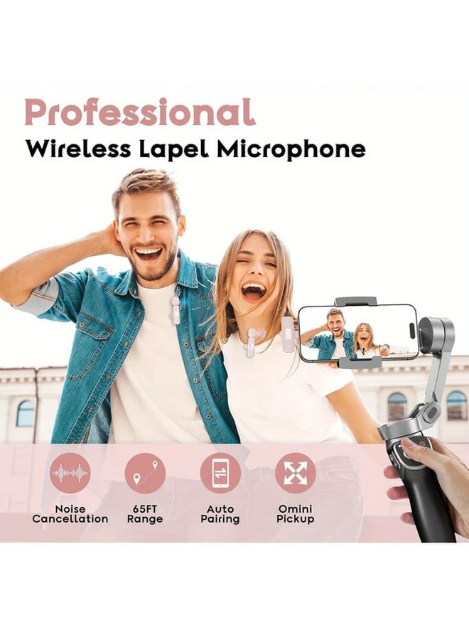 ميكروفون لافالير لاسلكي أسود مع تقليل الضوضاء لهواتف آيفون وأندرويد ومنفذ USB-C - Image 4